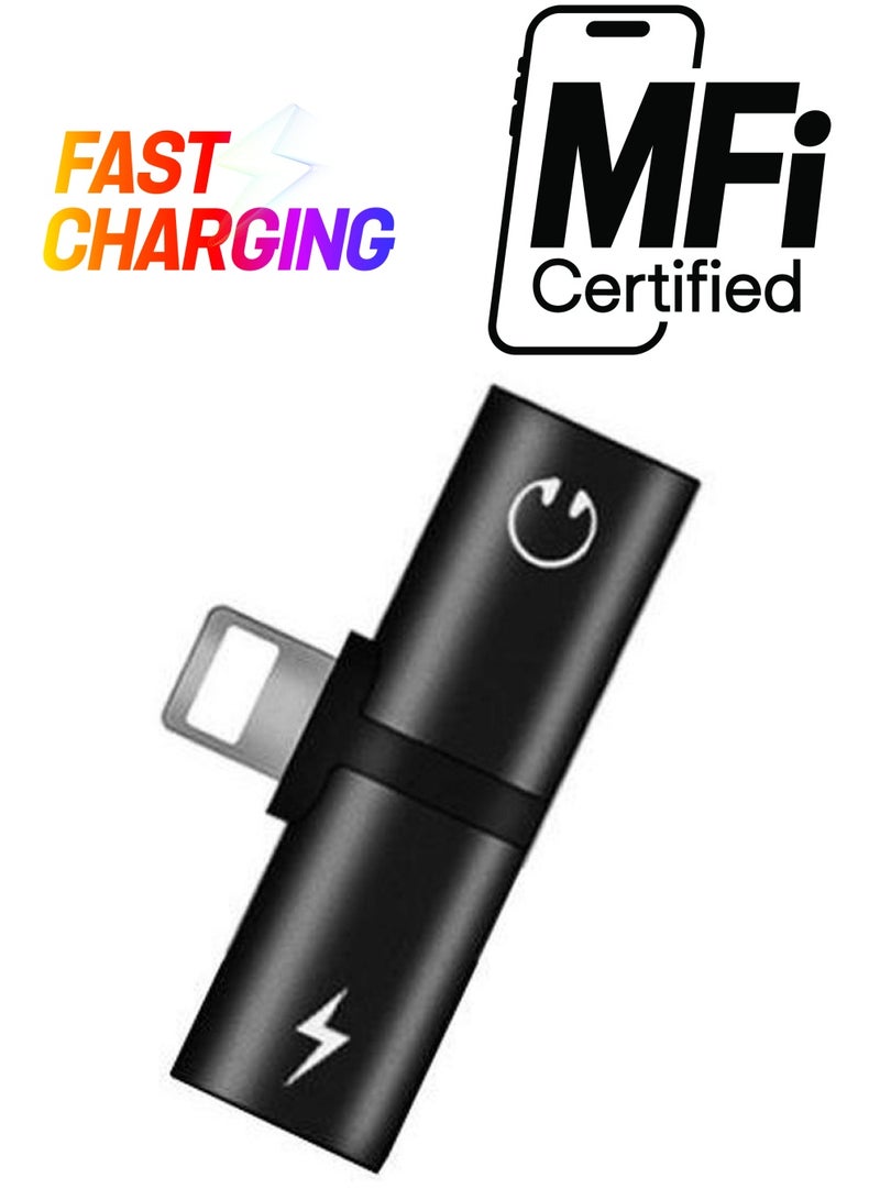 Generic - 2-In-1 Dual Interface Adaptor For Apple iPhone/iOS 9/10/11 Black - Image 1