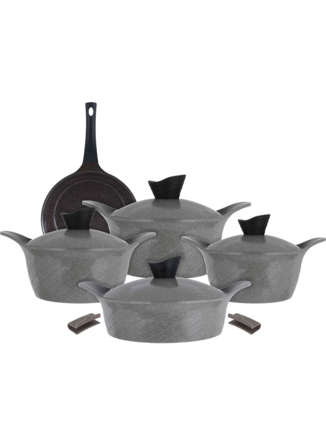 تورنيدو طقم أدوات مطبخ مصنوعة من الجرانيت الكوري من 9 قطع - Image 1