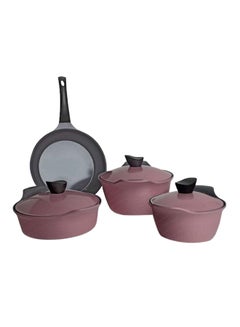 7-Piece Korean Granite Cookware Set Pink