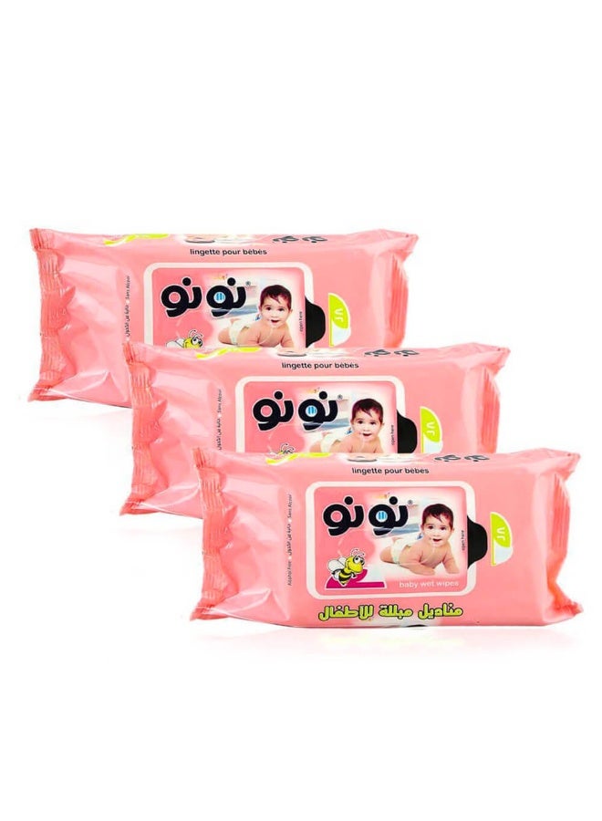 Nunu Baby Wet Wipes, 72 Wipes × 3 