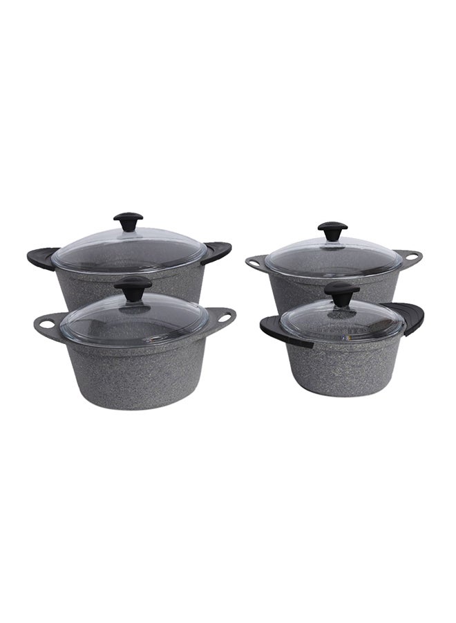 FALEZ - 8-Piece Turkish Granite Cookware Set Gray - Image 1