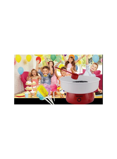 ماكينة صنع حلوى غزل البنات من، 450 واط، سهلة الاستخدام وسهلة التنظيف - 450 W MT-CM250 أحمر/أبيض