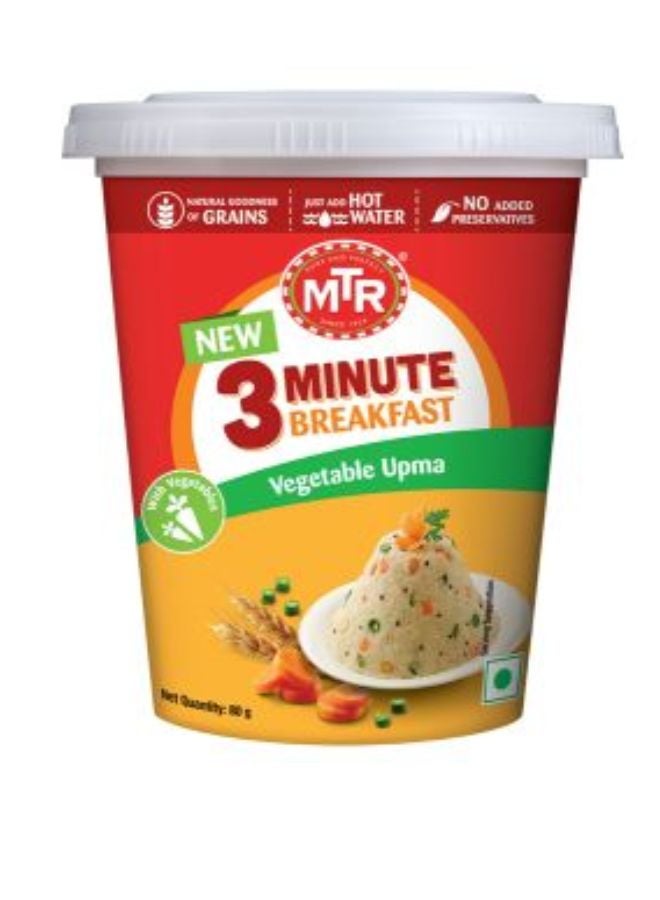 MTR 3 Minute Breakfast Vegetable Upma 80grams  - Image 1
