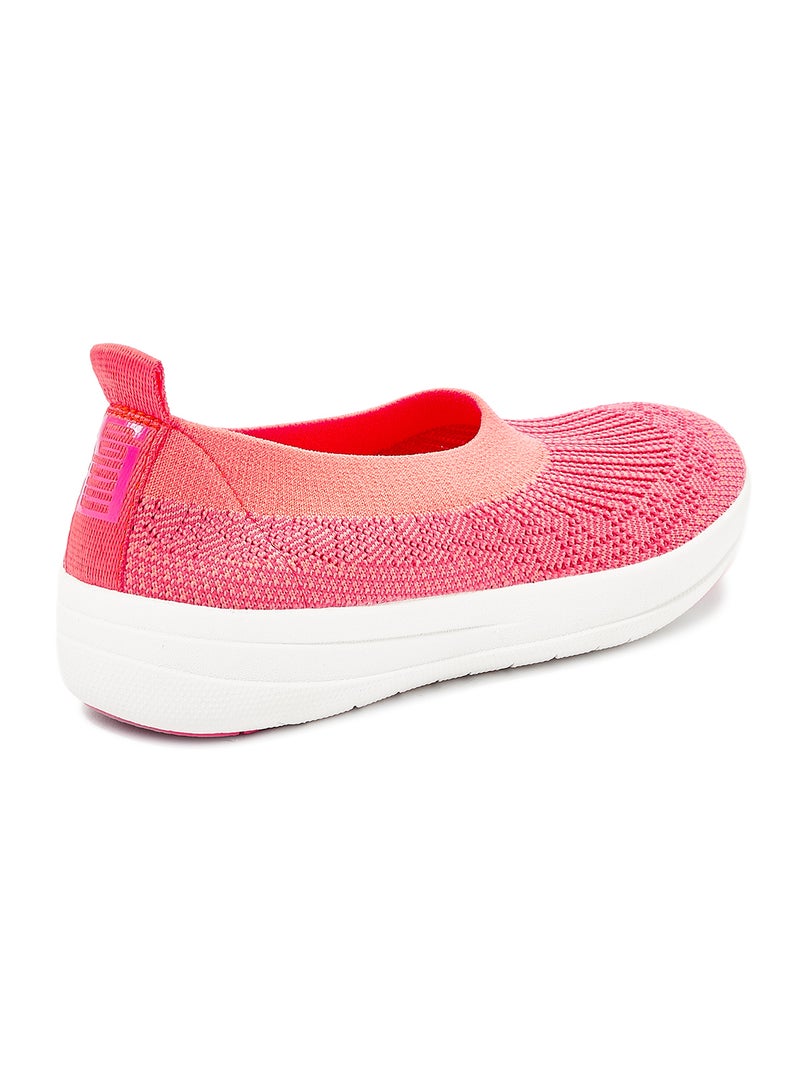 FitFlop Uberknit Slip-On Ballerina Coral/Fuchsia - Image 2
