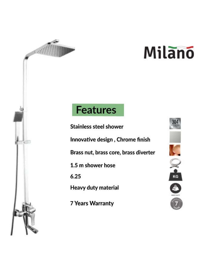 DANUBE HOME Milano Charming Rain Shower Silver - Image 3
