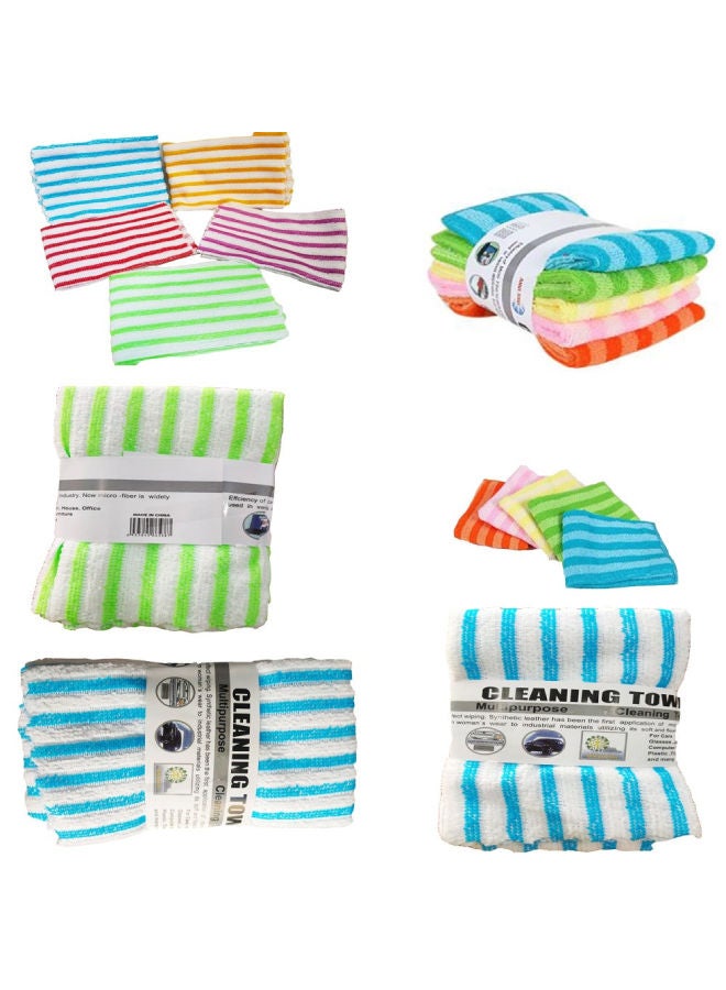 Microfiber Kitchen Wash Polishing Cleaning Towel, Assorted Multicolour 30x30cm - Image 3