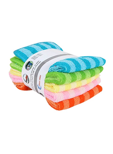 Microfiber Kitchen Wash Polishing Cleaning Towel, Assorted Multicolour 30x30cm