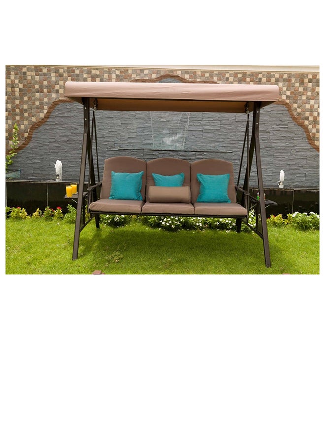 DANUBE HOME Aldora Swing 3 Seater Hanging Hammock Chair For Indoor Outdoor Garden Grey 195x115x198cm  - Image 5