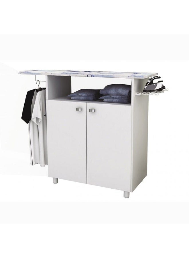 DANUBE HOME Cyrine Ironing Board with Storage Cabinet & Hanging Rail, White, 112 x 36.5 x 86.7 cm Multicolour 320x6x400cm - Image 2
