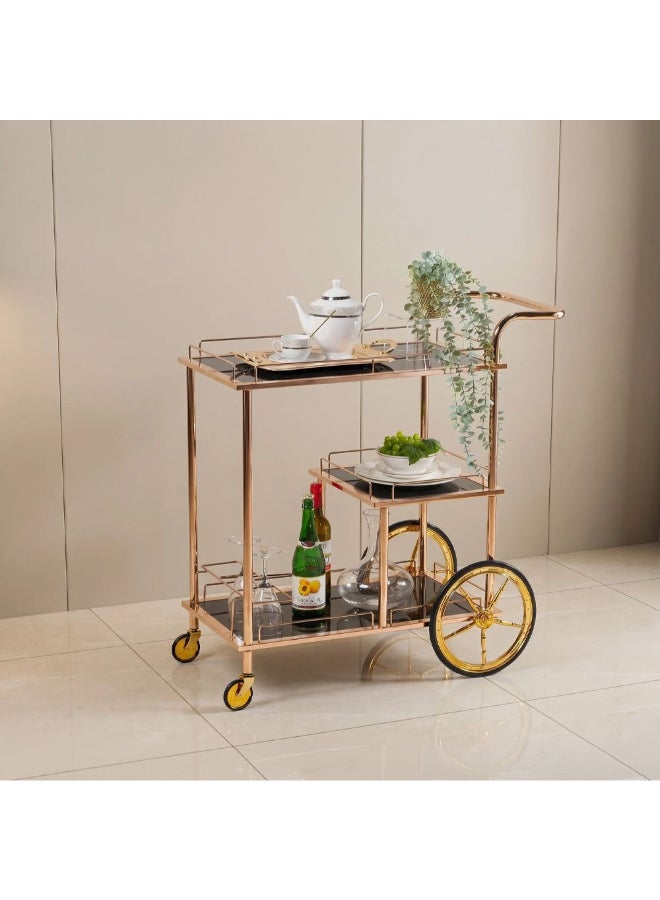 DANUBE HOME Elaine Serving Trolley Black/Gold - Image 1