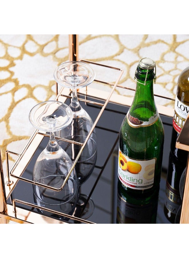 DANUBE HOME Elaine Serving Trolley Black/Gold - Image 3