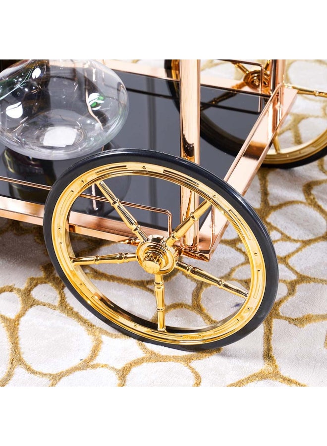DANUBE HOME Elaine Serving Trolley Black/Gold - Image 4