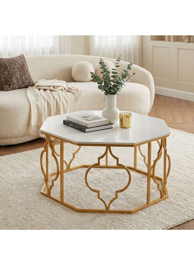 DANUBE HOME Esperanza Coffee Table Gold/White - Image 2