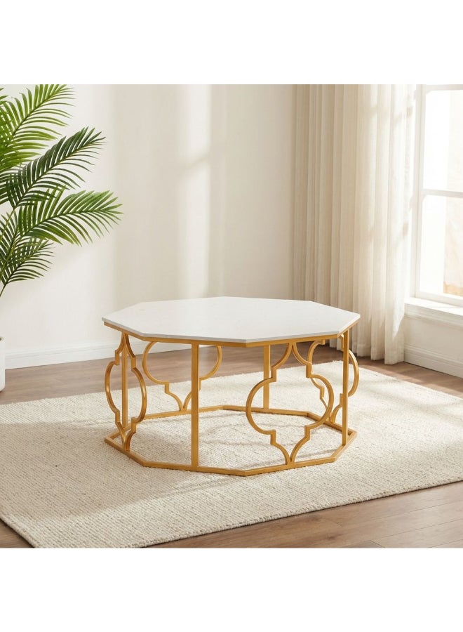 DANUBE HOME Esperanza Coffee Table Gold/White - Image 1