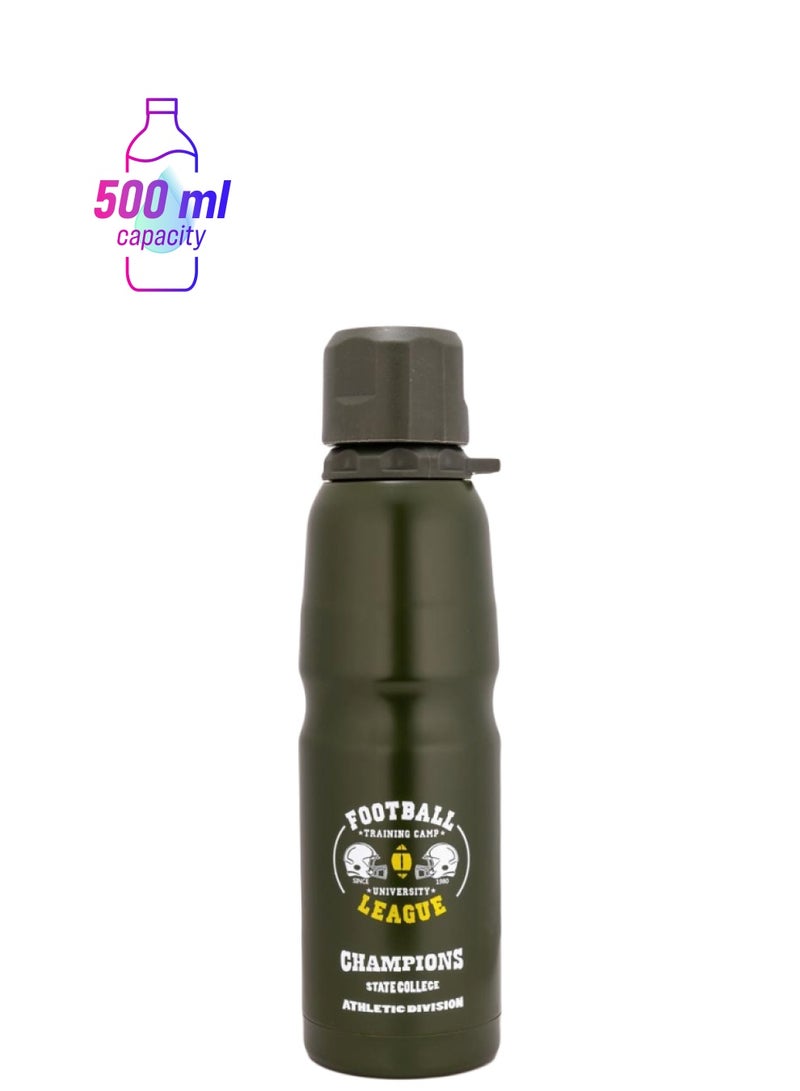 مارزو زجاجة مياه من الستانلس ستيل أخضر داكن/ أبيض