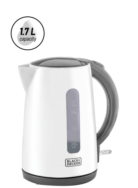 غلاية ماء JC70-B5 دائرية وآمنة بقوة 2200 وات 1.7 L 2200 W JC70-B5 أبيض/ رمادي