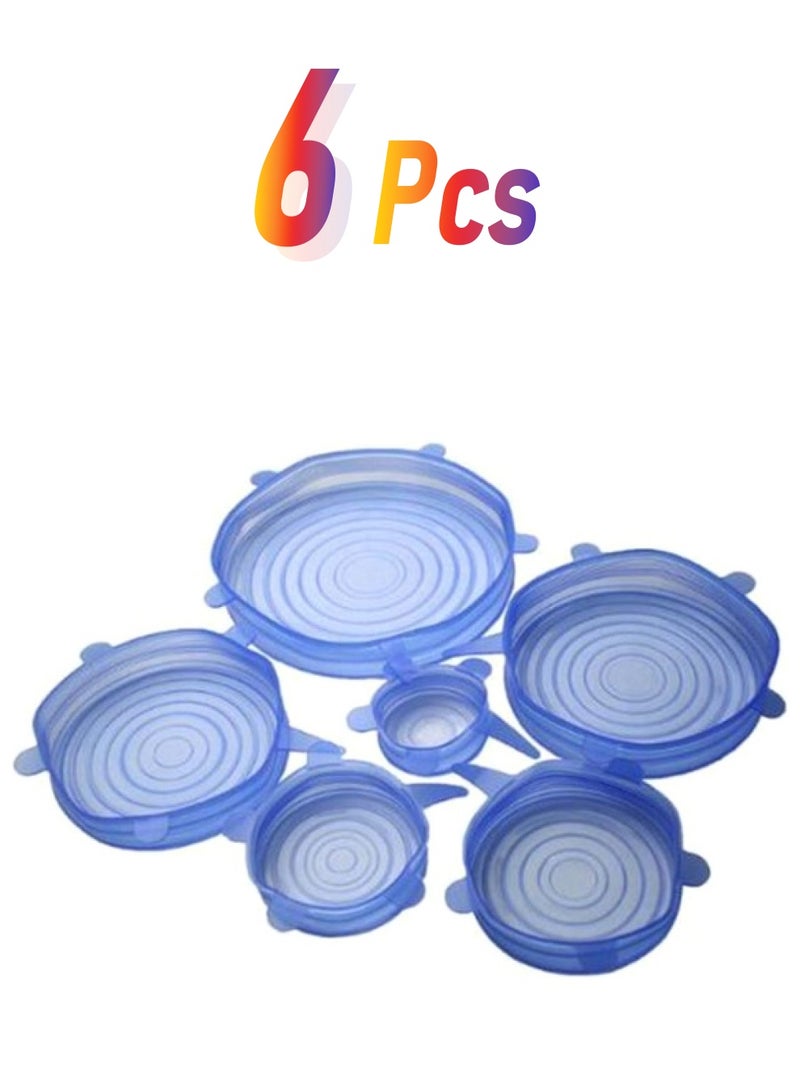 6 قطع من أغطية مطاطية للطعام الطازج متعدد الألوان 6-Piece  - Image 1