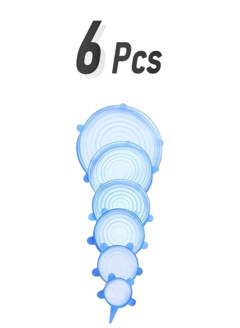 6-Piece Silicone Stretch Lids Blue 6-Piece