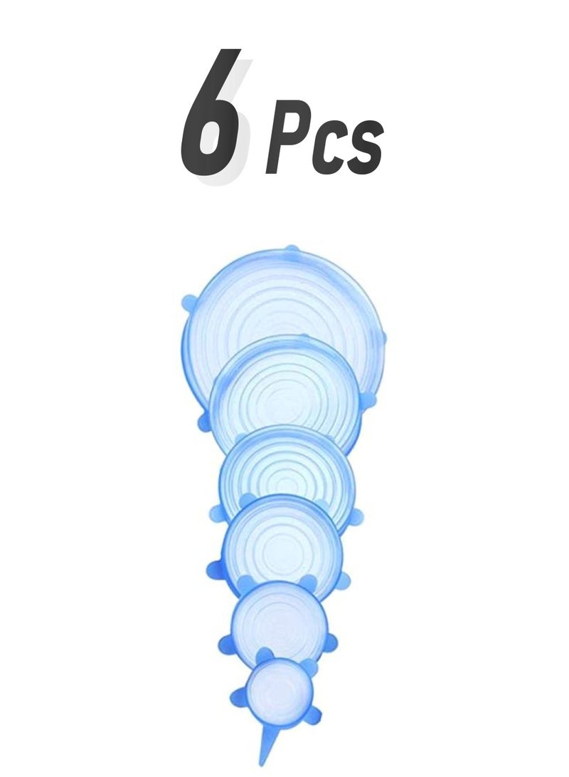 Generic - 6-Piece Silicone Stretch Lids Blue 6-Piece - Image 1