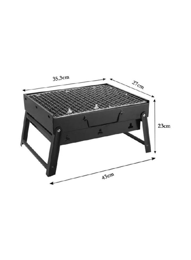 Portable BBQ Charcoal Grill Black - Image 2