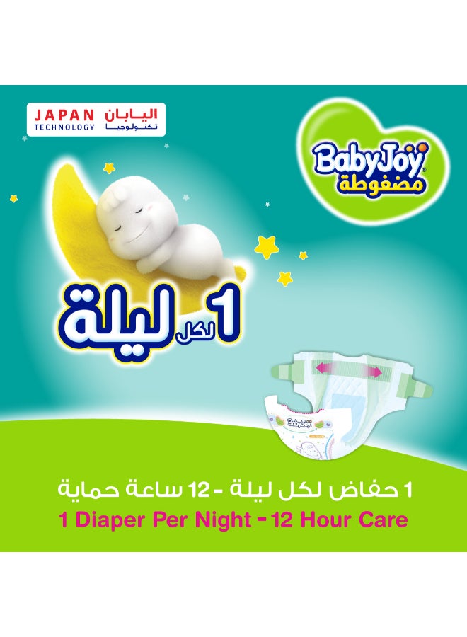 BabyJoy - Compressed Diamond Pad Diaper, Size 3, Medium, 6-12 Kg, Value Pack, 34 Diapers - Image 1