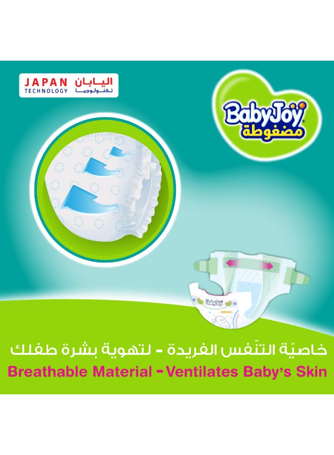 BabyJoy - Compressed Diamond Pad Diaper, Size 3, Medium, 6-12 Kg, Value Pack, 34 Diapers - Image 1