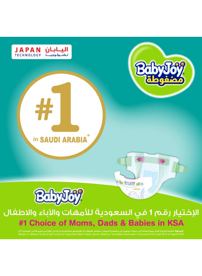 BabyJoy - Compressed Diamond Pad Diaper, Size 3, Medium, 6-12 Kg, Value Pack, 34 Diapers - Image 1
