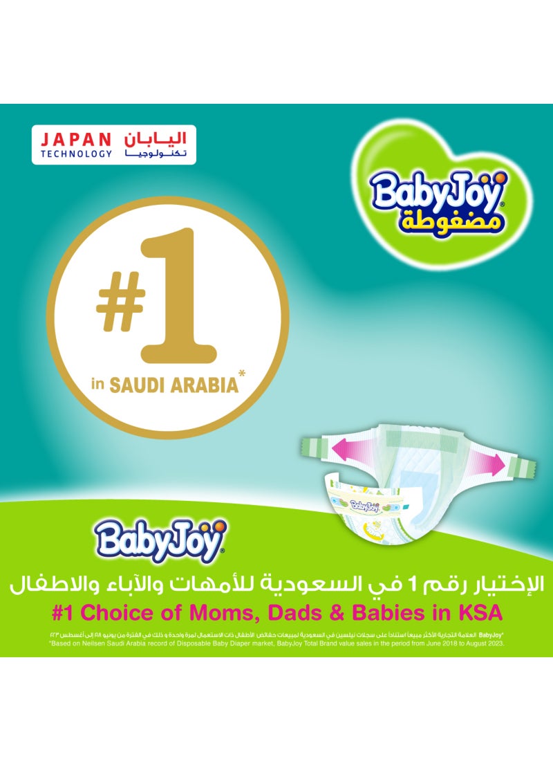 Compressed Diamond Pad Diaper, Size 4+ Junior, 12-21 Kg, Jumbo Pack, 44 Diapers