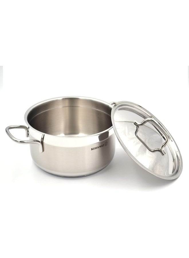 Korkmaz Sturdy And Durable Exclusive Shaped Lightweight Easy To Handle Hotpot Casserole With Lid Stainless Steel 8.5Liters  - Image 5