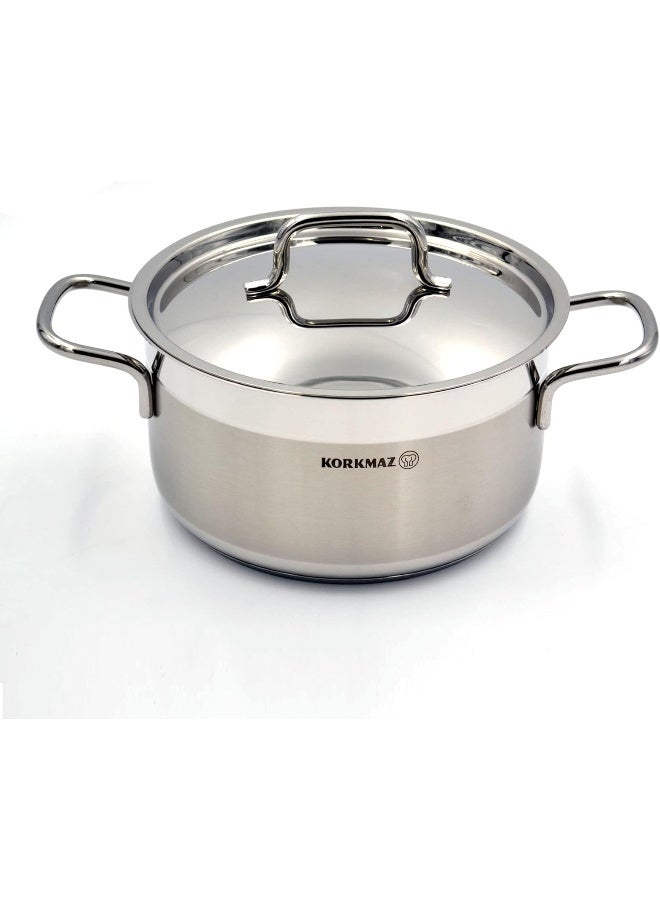 Korkmaz Sturdy And Durable Exclusive Shaped Lightweight Easy To Handle Hotpot Casserole With Lid Stainless Steel 8.5Liters  - Image 3