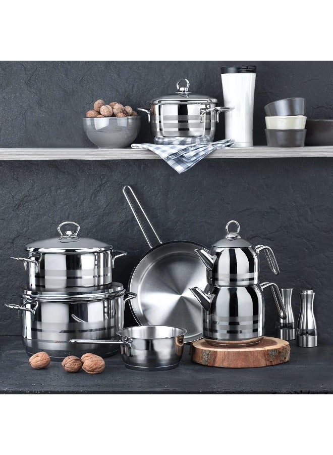 كوركماز كسرولة بغطاء فضي 24x8سم - Image 3