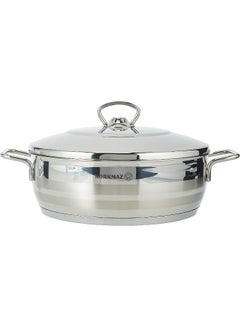 Korkmaz Low Casserole With Lid Silver 24x8cm  - Image 4