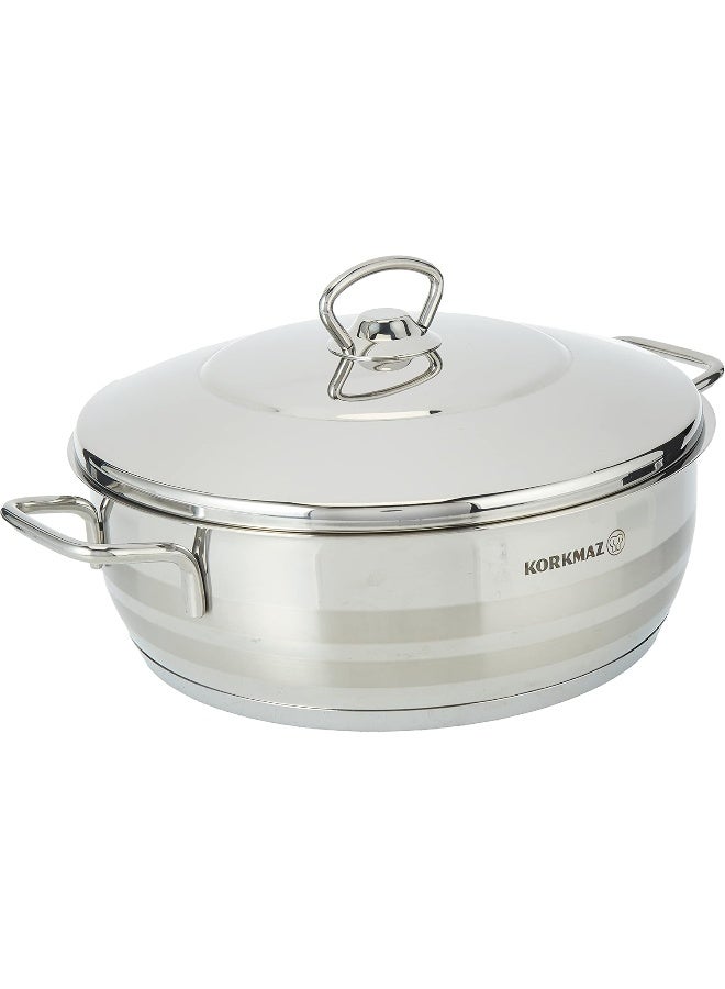 كوركماز كسرولة بغطاء فضي 24x8سم - Image 2