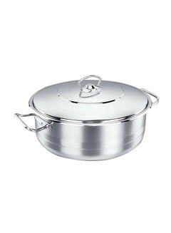 Korkmaz Low Casserole With Lid Silver 24x8cm  - Image 1