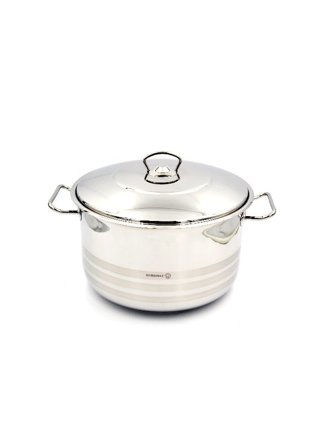Korkmaz Mega Stainless Steel Casserole with Lid 50x33 65.0L | Silver - KA1952 Silver 33x50cm - Image 1