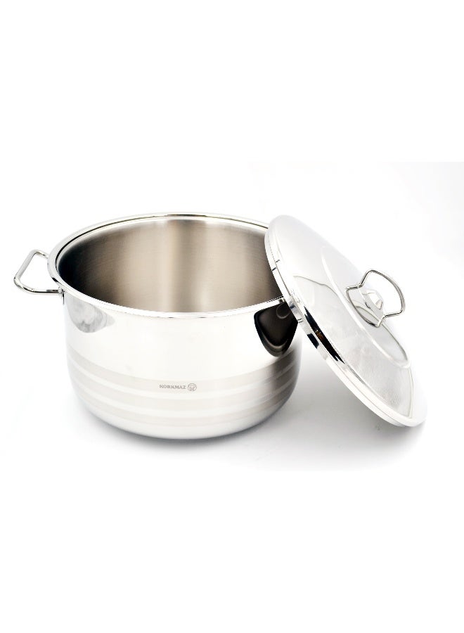 Korkmaz Mega Stainless Steel Casserole with Lid 50x33 65.0L | Silver - KA1952 Silver 33x50cm - Image 3