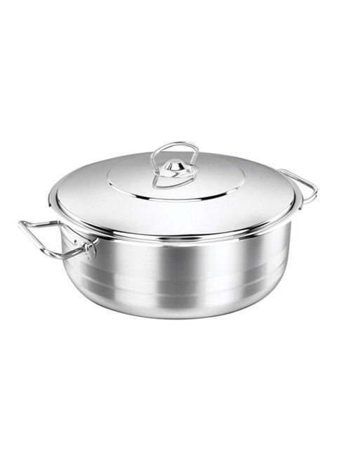 Low Casserole With Lid Silver 20Liters
