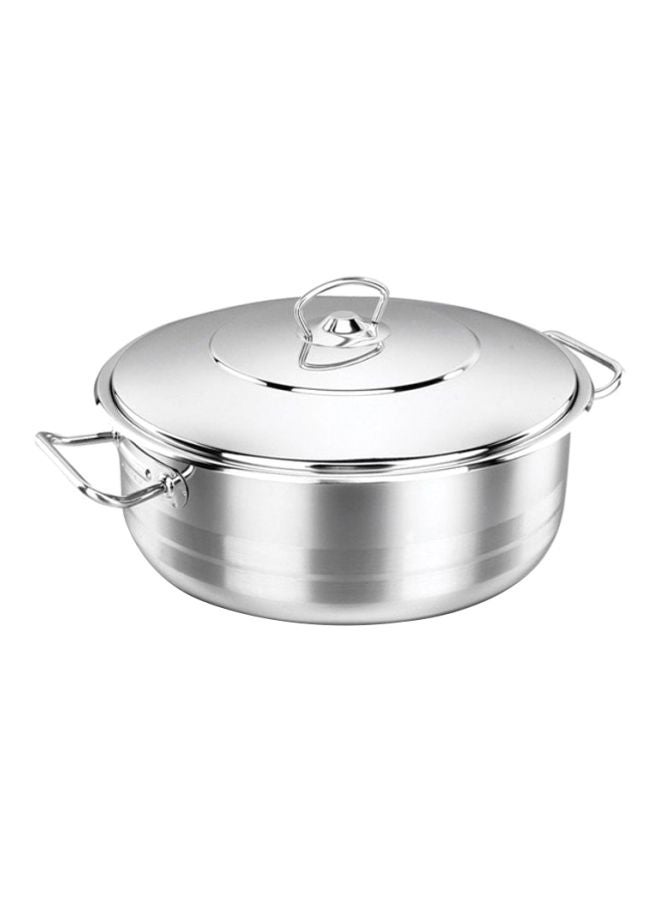 Korkmaz - Low Casserole With Lid Silver 20Liters - Image 1