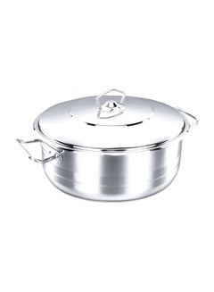 Low Casserole With Lid Silver 45x20cm