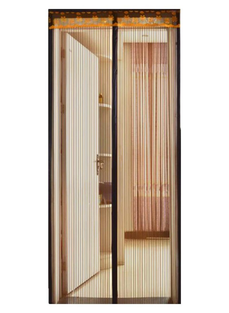 Full Frame Magnetic Mosquito Repellent Door Curtain Brown 100x210cm - Image 1