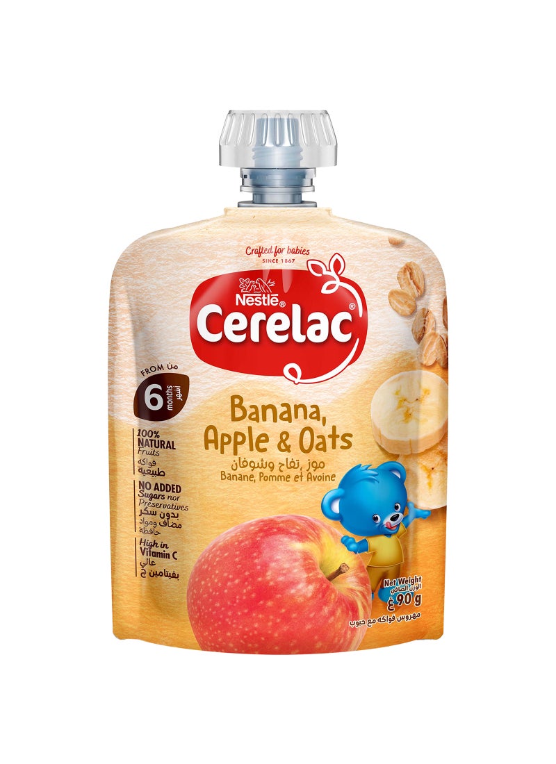 Cerelac - Cerelac Fruits Puree Pouch Banana, Apple And Oats 90grams - Image 1