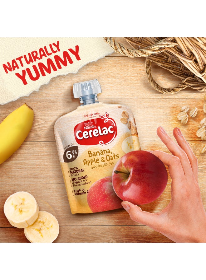 Cerelac - Cerelac Fruits Puree Pouch Banana, Apple And Oats 90grams - Image 1