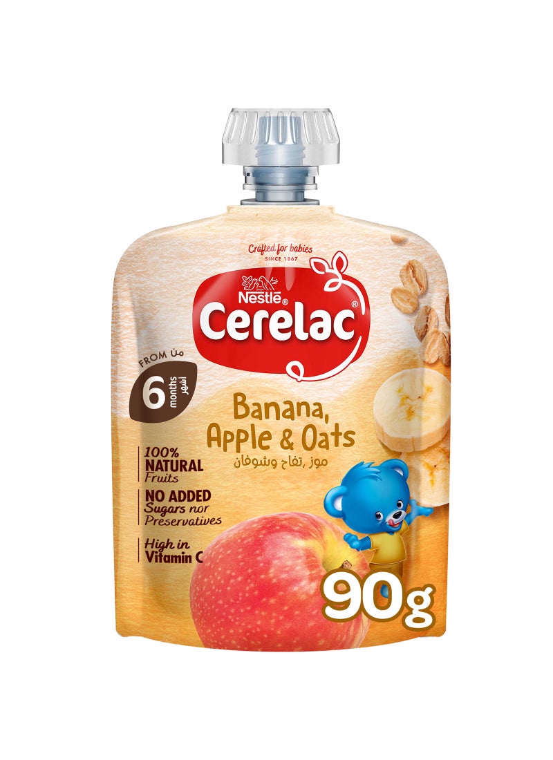 Cerelac - Cerelac Fruits Puree Pouch Banana, Apple And Oats 90grams - Image 1