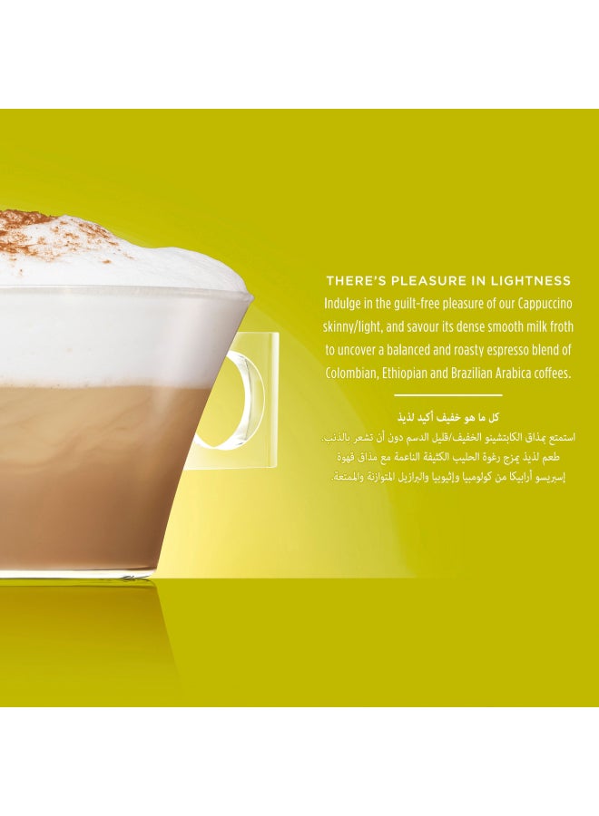 نسكافيه كبسولات دولتشي قوستو سكيني وخفيف كابتشينو 16 كبسولة - Image 3