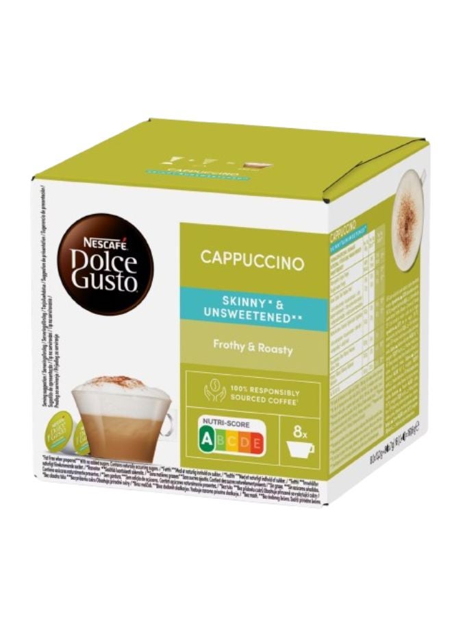 نسكافيه كبسولات دولتشي قوستو سكيني وخفيف كابتشينو 16 كبسولة - Image 1