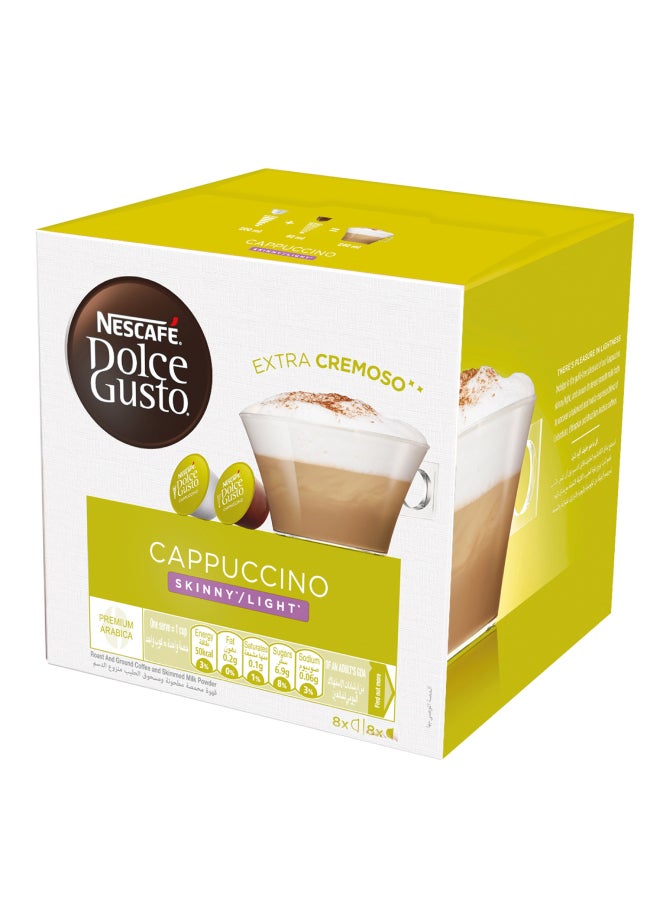 نسكافيه كبسولات دولتشي قوستو سكيني وخفيف كابتشينو 16 كبسولة - Image 2