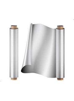 Maog Aluminum Foil, 45cm × 600cm, Pack of 2 + Cling Film Gift Silver  - Image 3