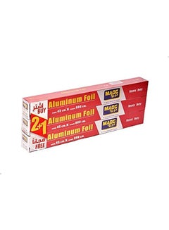 Maog Aluminum Foil, 45cm × 600cm, Pack of 2 + Cling Film Gift Silver  - Image 2