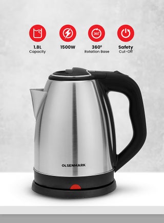 Electric Kettle with Large Capacity, 360-Degree Rotating Base, Dry Boil, Overheat Protection & Easy to Use and Clean Silver/Black 1.8 L 1500 W OMK2356 Silver/Black - pnsku/N28831136A/45/_/1737464640/2cc15bd0-706e-4bab-bc72-0fb0ad87dd31