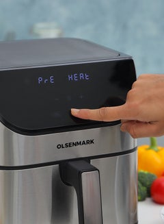 Olsenmark Digital Air Fryer  with Non-Stick Frying Pot and Tray, Oil Free Cooking/ LED Display with Touch Screen, 10 Preset Cook Modes, 1-60 minutes Timer/ for Making Fries, Steak, Chicken, Meat, Bread/ 2 Years Warranty 6 L 1500 W OMAF2346R Black and Silver  - Image 4